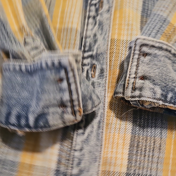 Cleo + Wolf Women's Blue and Yellow Plaid Button-Down Jacaket XL - Picture 6 of 15